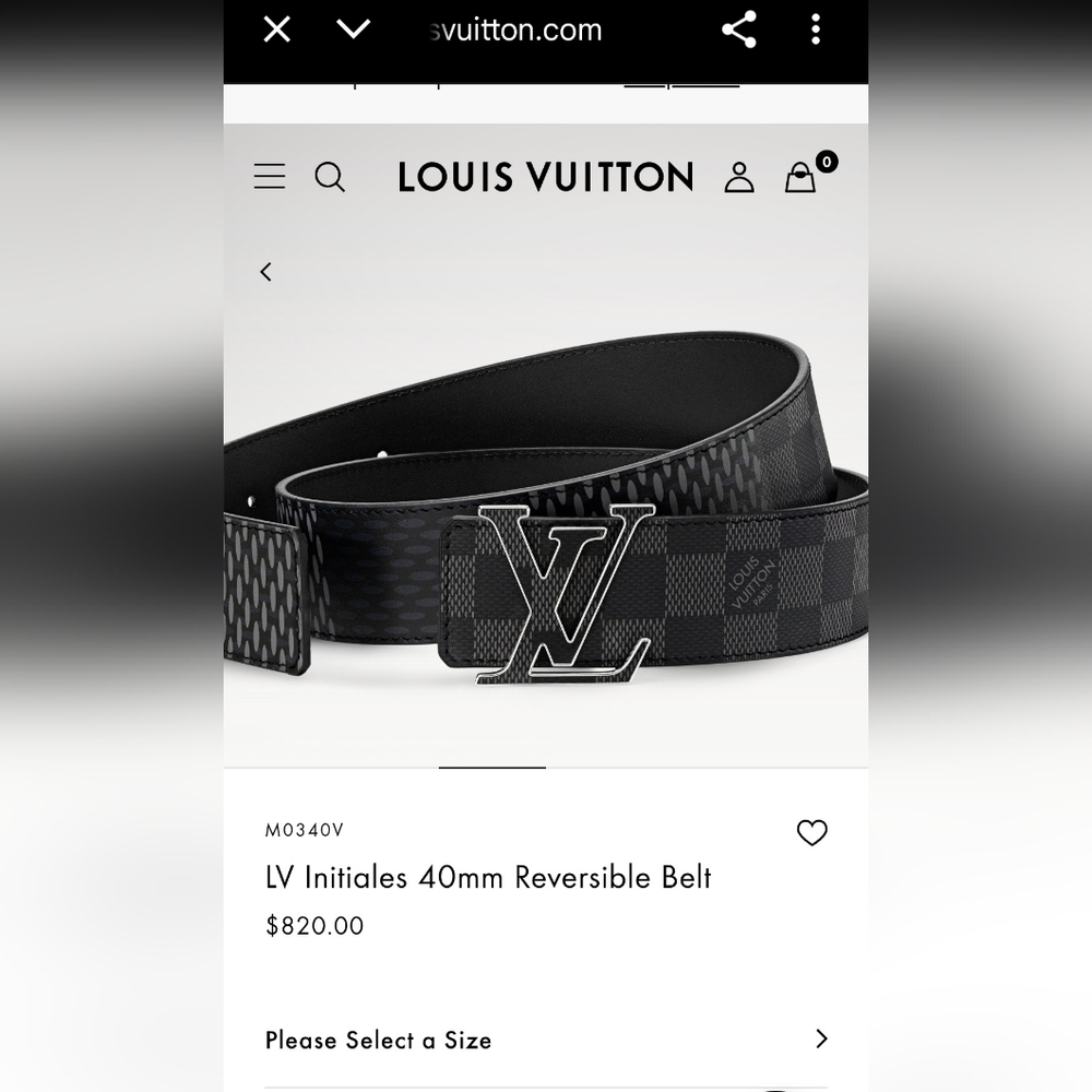 Louis Vuitton 3D Damier Infini recto 2023 Reversible LV Initiales 40MM 100/40 - Picture 8 of 8